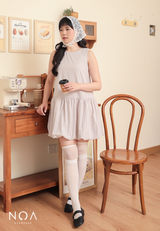 KASUNE Nylon Balloon Mini Dress