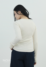 MIORI Rib Henley Long Sleeve Tee