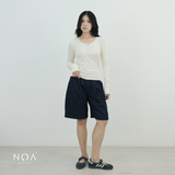 MIORI Rib Henley Long Sleeve Tee