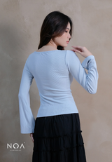 HIBI Rib Spandex Long Sleeve Slim Fit T-Shirt