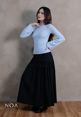 HIBI Rib Spandex Long Sleeve Slim Fit T-Shirt