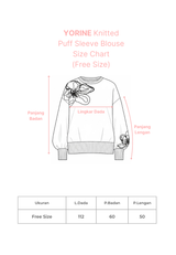 NOA X KUSUMANGGI - YORINE Knitted Puff Sleeve Blouse
