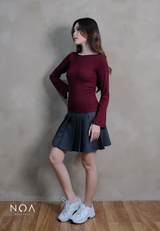 HIBI Rib Spandex Long Sleeve Slim Fit T-Shirt