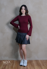 HIBI Rib Spandex Long Sleeve Slim Fit T-Shirt