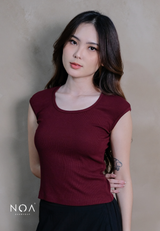 ARIKA Rib Spandex Short Sleeve Slim Fit T-Shirt