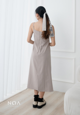 ARISA Strap Midi Dress - Cream