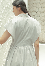 EIKO Sleeveless Shirt Dress - Light Grey