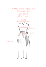 YONA Crinkle Tiered Maxi Dress with Belt