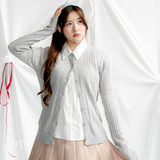 MIONA Knitted Cable Long Sleeve Cardigan