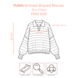 FUSHI Knitted Striped Blouse