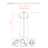 MIURA Striped Midi Shirt Dress