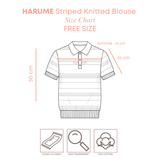 HARUME Striped Knitted Blouse