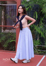 MIURA Striped Maxi Skirt