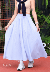 MIURA Striped Maxi Skirt