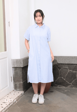 MIURA Striped Midi Shirt Dress