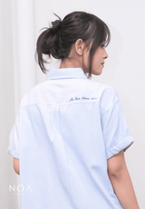 MIURA Striped Midi Shirt Dress