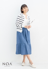 UME Basic Stripes Knitted Cardigan - Black