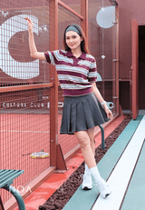 HARUME Striped Knitted Blouse