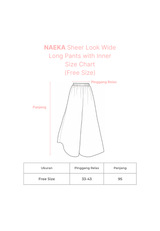 NOA X KUSUMANGGI - NAEKA Sheer Look Wide Long Pants with Inner