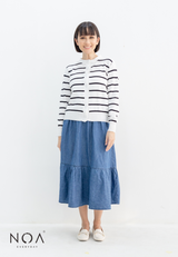 UME Basic Stripes Knitted Cardigan - Black