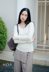 MIORI Rib Henley Long Sleeve Tee
