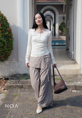ICHIKA Linen Wrap Long Pants