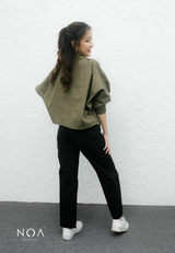 KAZASHI V Neck Shirt - Green