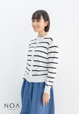 UME Basic Stripes Knitted Cardigan - Black