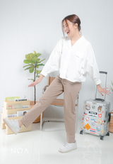 KAZASHI V Neck Shirt - White