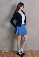 KAINA Knitted Collar Long Sleeve Blouse