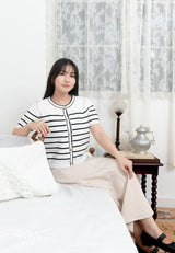 AIKO Knitted Striped Blouse