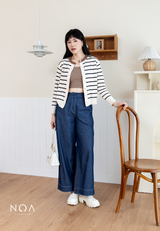 UME Basic Stripes Knitted Cardigan