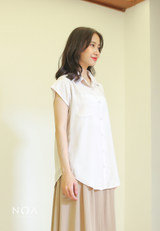 DAITAN Rayon Shortsleeve Shirt - Cream