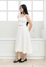 NOA X KUSUMANGGI - ARU Embroidery A-Line Midi Skirt