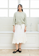 NOA X KUSUMANGGI - ARU Embroidery A-Line Midi Skirt