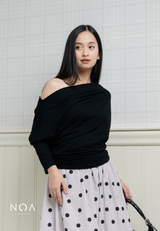 MINASE Rayon Off Shoulder T-Shirt
