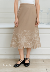 NOA X KUSUMANGGI - ARU Embroidery A-Line Midi Skirt