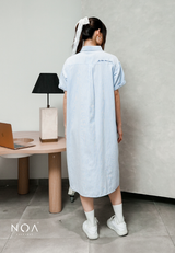 MIURA Striped Midi Shirt Dress