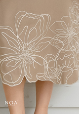 NOA X KUSUMANGGI - ARU Embroidery A-Line Midi Skirt