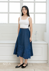 NOA X KUSUMANGGI - ARU Embroidery A-Line Midi Skirt