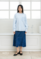 NOA X KUSUMANGGI - ARU Embroidery A-Line Midi Skirt