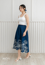 NOA X KUSUMANGGI - ARU Embroidery A-Line Midi Skirt