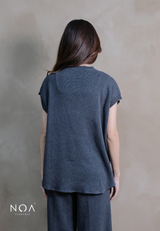 RAKU Knitted Oversized Sleeveless Blouse