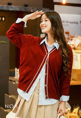 NATSUME Embossed Knitted Cardigan