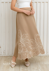 NOA X KUSUMANGGI - ARUKA Embroidery A-Line Maxi Skirt