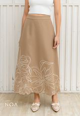 NOA X KUSUMANGGI - ARUKA Embroidery A-Line Maxi Skirt