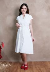 NISEKO Cotton Sleeveless V-Neck Midi Dress with Inner