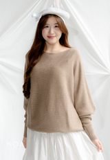 HATORI Knitted Batwing Long Sleeve Blouse