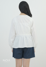 NATSU Linen Long Puff Sleeve Blouse