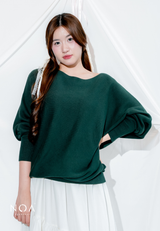 HATORI Knitted Batwing Long Sleeve Blouse